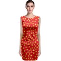 Yellow Stars Red Background Sleeveless Velvet Midi Dress View1