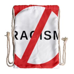 No Racism Drawstring Bag (large) by demongstore