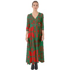 Christmas Background Button Up Boho Maxi Dress by Sapixe