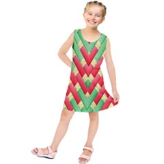 Christmas Geometric 3d Design Kids  Tunic Dress by Sapixe