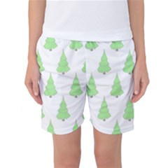 Background Christmas Christmas Tree Women s Basketball Shorts by Sapixe