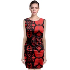 Christmas Red And Black Background Classic Sleeveless Midi Dress by Sapixe