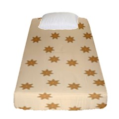 Pattern Gingerbread Star Fitted Sheet (single Size) by Sapixe