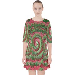 Red Green Swirl Twirl Colorful Pocket Dress by Sapixe