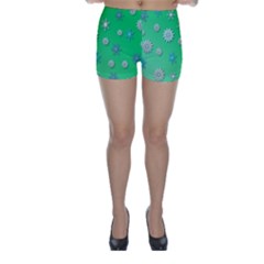 Snowflakes Winter Christmas Overlay Skinny Shorts by Sapixe