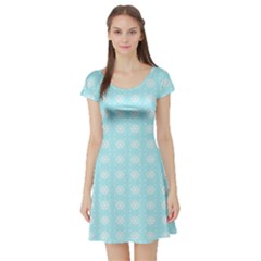 Snowflakes Paper Christmas Paper Short Sleeve Skater Dress by Sapixe