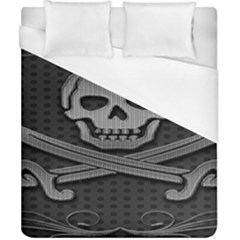 Skull Metal Background Carved Duvet Cover (california King Size) by Sapixe