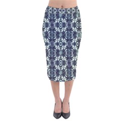 Intersecting Geometric Design Velvet Midi Pencil Skirt by dflcprints