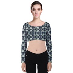 Intersecting Geometric Design Velvet Crop Top by dflcprints