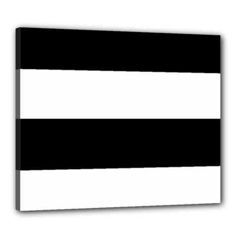 Black And White Striped Pattern Stripes Horizontal Canvas 24  X 20  by yoursparklingshop