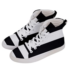 Black And White Striped Pattern Stripes Horizontal Women s Hi-top Skate Sneakers by yoursparklingshop