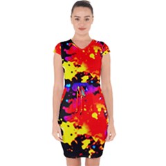 Colorfulpaintsptter Capsleeve Drawstring Dress  by flipstylezfashionsLLC