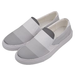Elegant Shades Of Gray Stripes Pattern Striped Men s Canvas Slip Ons by yoursparklingshop