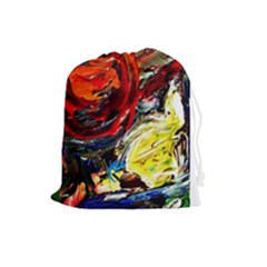 Sunset In A Mountains Drawstring Pouches (large)  by bestdesignintheworld