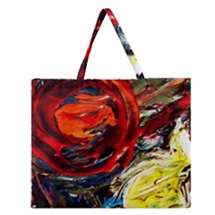 Sunset In A Mountains Zipper Large Tote Bag by bestdesignintheworld