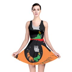 Eyes Makeup Human Drawing Color Reversible Skater Dress by Simbadda