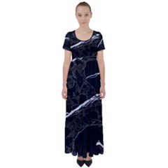 Marble Tiles Rock Stone Statues High Waist Short Sleeve Maxi Dress by Simbadda