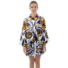 Sugar Skull Long Sleeve Kimono Robe by StarvingArtisan