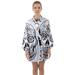 Sugar Skull Long Sleeve Kimono Robe by StarvingArtisan