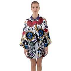 Cranium Sugar Skull Long Sleeve Kimono Robe by StarvingArtisan