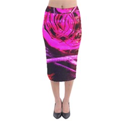 Calligraphy 2 Velvet Midi Pencil Skirt by bestdesignintheworld