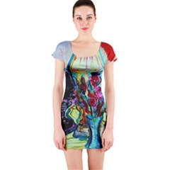 Still Life With Two Lamps Short Sleeve Bodycon Dress by bestdesignintheworld