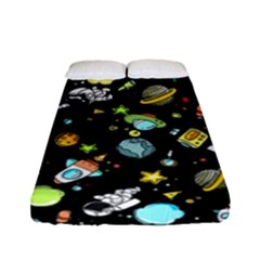 Space Pattern Fitted Sheet (full/ Double Size) by Valentinaart