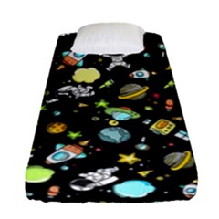 Space Pattern Fitted Sheet (single Size) by Valentinaart