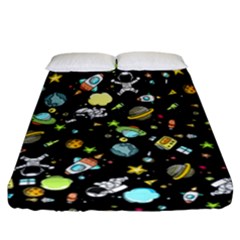 Space Pattern Fitted Sheet (california King Size) by Valentinaart