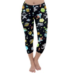 Space Pattern Capri Winter Leggings  by Valentinaart