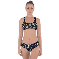 Space Pattern Criss Cross Bikini Set by Valentinaart