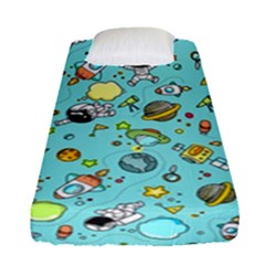 Space Pattern Fitted Sheet (single Size) by Valentinaart