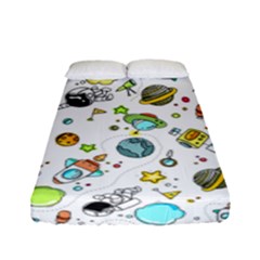 Space Pattern Fitted Sheet (full/ Double Size) by Valentinaart