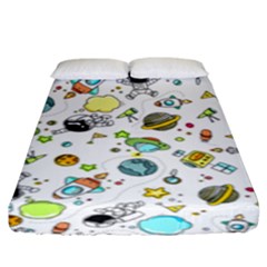 Space Pattern Fitted Sheet (king Size) by Valentinaart