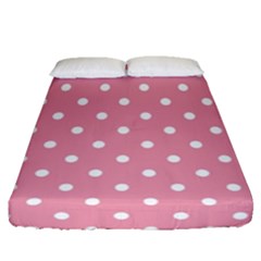 Pink Polka Dot Background Fitted Sheet (queen Size) by Modern2018