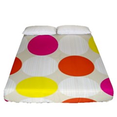 Polka Dots Background Colorful Fitted Sheet (queen Size) by Modern2018