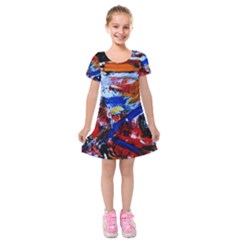 Mixed Feelings Kids  Short Sleeve Velvet Dress by bestdesignintheworld