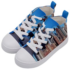 Skyscraper Architecture City Kid s Mid-top Canvas Sneakers by Simbadda