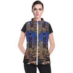 Skyline Downtown Seattle Cityscape Women s Puffer Vest by Simbadda