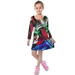 Lillies In Terracota Vase Kids  Long Sleeve Velvet Dress by bestdesignintheworld