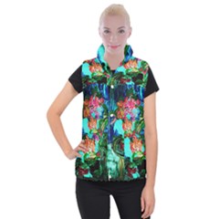 Flowers On The Tea Table Women s Button Up Vest by bestdesignintheworld