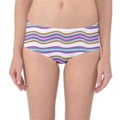 Colorful Wavy Stripes Pattern 7200 Mid-waist Bikini Bottoms by dflcprints