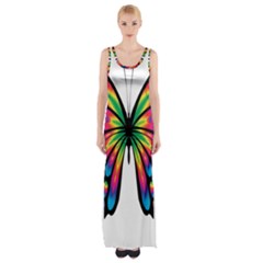 Abstract Animal Art Butterfly Maxi Thigh Split Dress by Simbadda