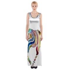 Horse Equine Psychedelic Abstract Maxi Thigh Split Dress by Simbadda