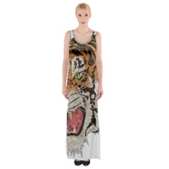 Tiger Tiger Png Lion Animal Maxi Thigh Split Dress by Simbadda