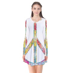 Flourish Decorative Peace Sign Flare Dress by Simbadda