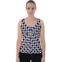 Hypnotic Geometric Pattern Velvet Tank Top by dflcprints