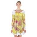 Yellow Rose Long Sleeve Velvet V-neck Dress View1