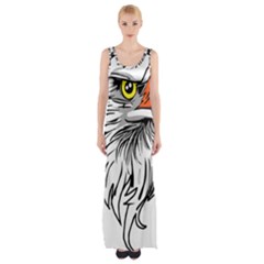 Animal Bird Cartoon Comic Eagle Maxi Thigh Split Dress by Simbadda