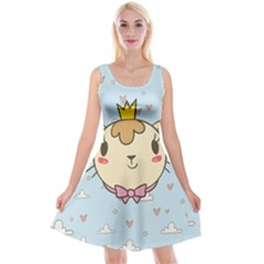 Cat Cloud Heart Texture Kitten Reversible Velvet Sleeveless Dress by Simbadda